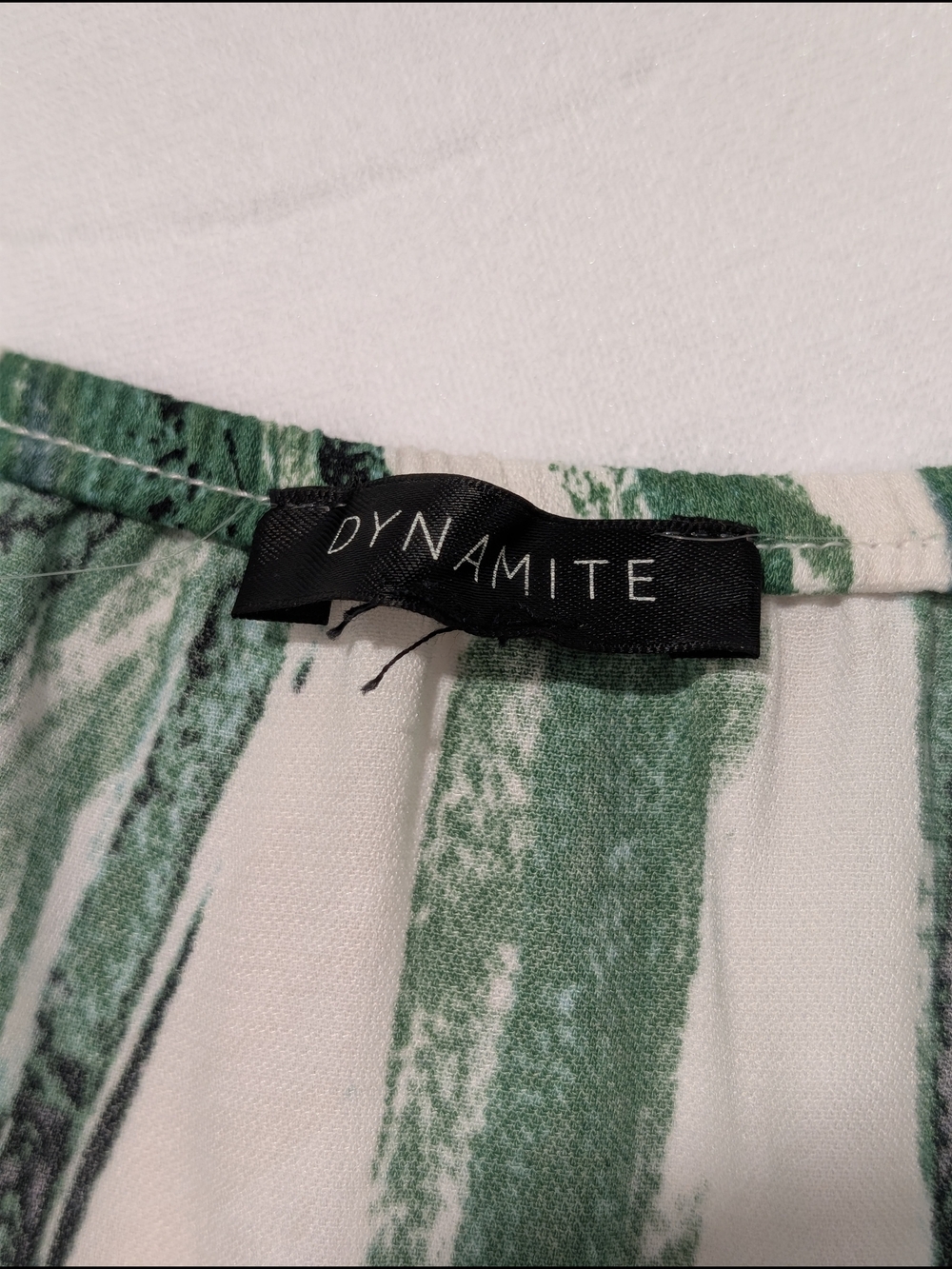 Dynamite Green and White Palm-Stripe Halter Top - Picture 5 of 6